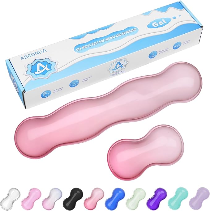 Gel Wrist Rest for Keyboard and Mouse Wrist Rest for Keyboard Mouse Wrist Support Pain Relief Cool Touch Non-Skid Keyboard and Mouse Wrist pad Set