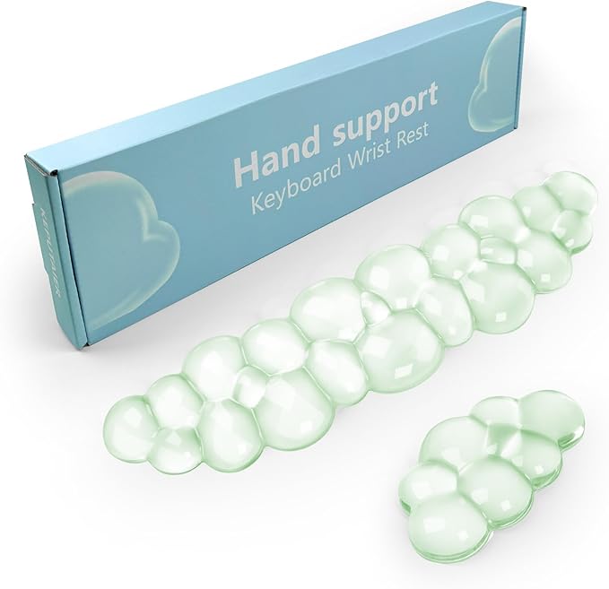 Gel Cloud Keyboard and Mouse Wrist Rest Cute Wrist Support and Arm Support Keyboard Rest for Keyboard and Mouse Typing Pain ReliefSuitable for Office/Computer/Laptop/Gaming （Green）