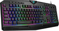 Gaming Keyboard Full Size RGB Backlit Quiet Computer Keyboard Wrist Rest Silent Keys Multimedia Keys Anti-ghosting Waterproof Light Up USB Wired Keyboard for PC Mac Xbox Gamer Office