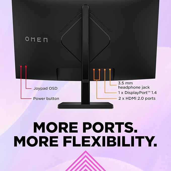 HP OMEN 32c Curved Gaming Monitor - 31.5-inch QHD (2560 x 1440) VA Display 165Hz Refresh Rate 1ms Response Time AMD FreeSync Premium 99% sRGB Adjustable Stand for Console and PC Gaming - Black