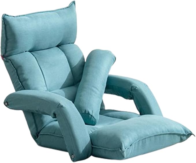 Folding Floor Gaming Chair 5-Poistion Cushioned Adjustable Floor Lazy Sofa Chair W/Breathable Cottonfor Reading Gaming MeditatingE