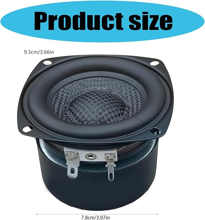 Woofers Subwoofer HiFi Speakers 3inch 4Ohm 25W Glass Fiber for Superior Bass