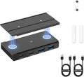 EJAY 10Gbps Magnetic USB-C Hub 4-Port Gen2 Aluminum USB Splitter with Industrial Strength Magnetic Mount 3-Way Installation 47 &amp 39 Cables for MacBook/Laptop/Desktop Black
