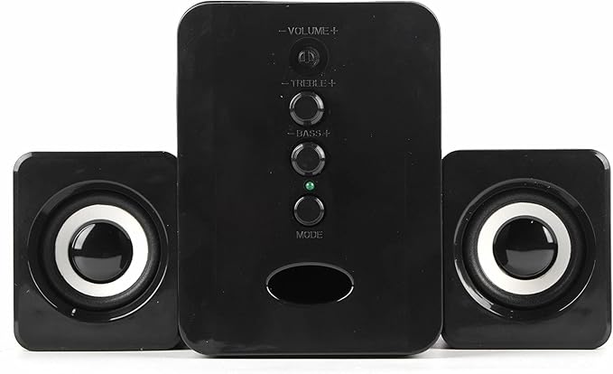 Multimedia Speaker System Mini USB 2.1 Wired Combination Speaker Bass Music Player Subwoofer Pc Stereo Speakers for Music Movies Gaming and Multimedia Computer Laptops (Black)