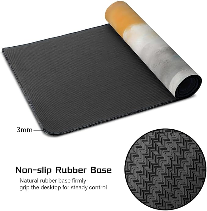 Abstract Street Garbage Painting Large Mouse Pad Gaming Mousepad Desk Mat for Desktop Computer Keyboard Waterproof Mouse Mat Desk Pad with Non-Slip Base for Game School Office Home 35.4 x 15.7