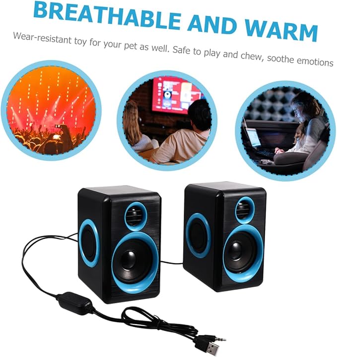 POPETPOP Mini USB 2.0 Surround Loudspeaker Box for Laptop and Desktop Computer Compact Mini Speaker Dc 5v Power Supply Suitable for Home and Office Audio
