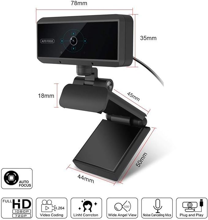 Computer Camera Full HD 1080P Webcam Camera 5 Million Pixels Auto Focusing Video Conferences for PC Laptop Desktop