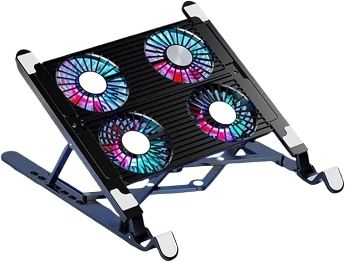 Compatible for Foldable Laptop Cooler Base with 4 Fans Adjustable Portable Cooling Pad for 13-17.3 Inch Notebook