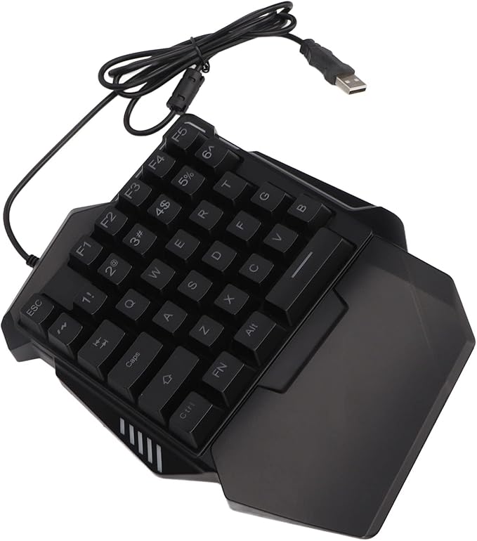 Goshyda One Handed RGB Gaming Keyboard Professional Ergonomic USB Wired Gaming Keypad with 35 Keys for Desktop Laptop Computer