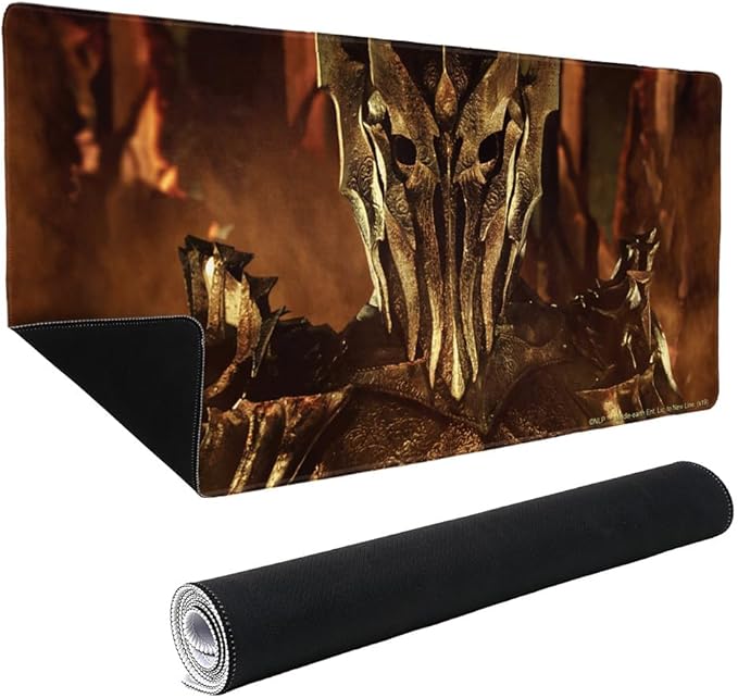 The Lord of The Rings Sauron Character Large Gaming Mouse Pad Desk Mat with Stitched Edges Non-Slip Base for Gamer Home and Office 31.5 x 15.7