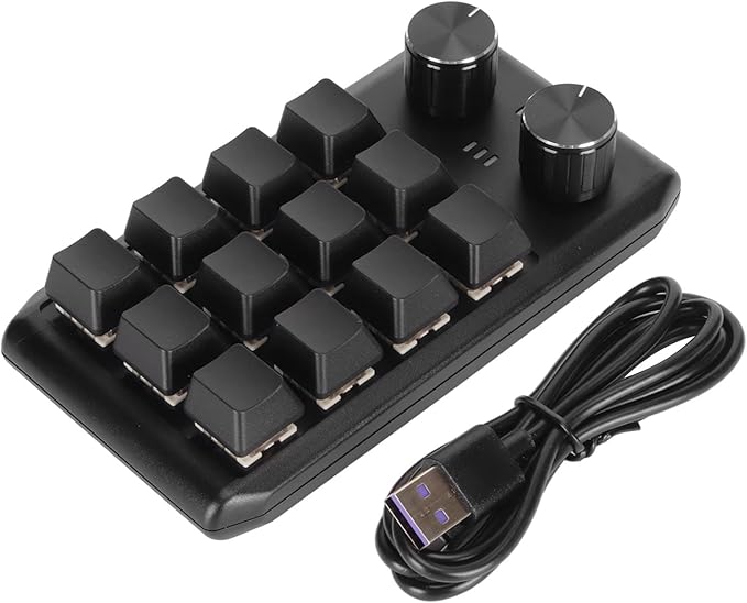 GOWENIC Mini 12 Key Programmable Gaming Keyboard Red Switch Macro Keys USB PC Gaming Multimedia