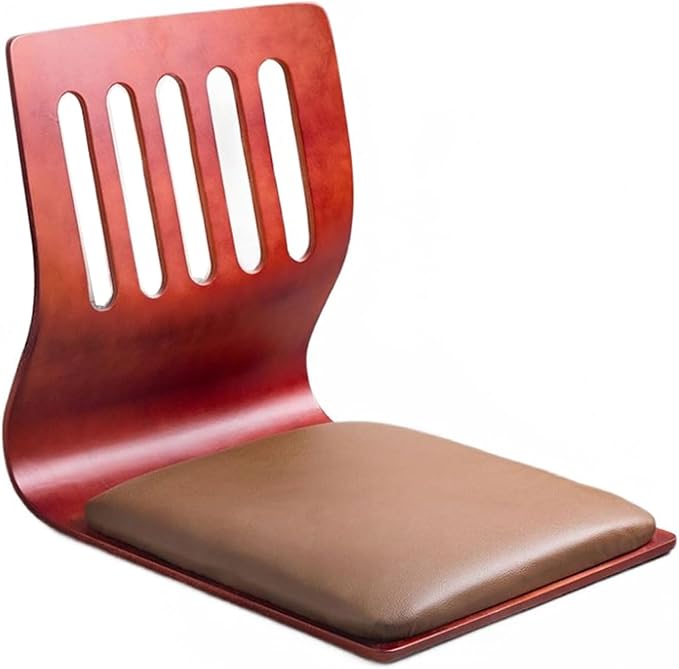 ELEFOCUS Terrace Legless Chair Floor Chair Artificial Leather Cushion Back Support Lazy Hotel 37X46X43CM(A)