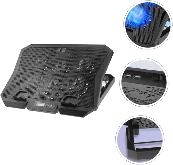 Angoily Laptop Cooling Stand Quiet Fans Height Durable Design for Gaming and Work Portable and Easy to Use Desk Bed
