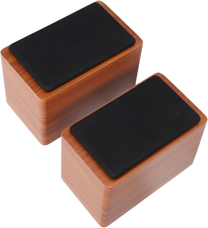 5V 3W USB Wired Wood Computer Speakers 5.0 Sound Channel 2.0 Stereo Sound Speaker for Music Movies Gaming for Laptop Notebook Desktop Computer (Walnut Wood)