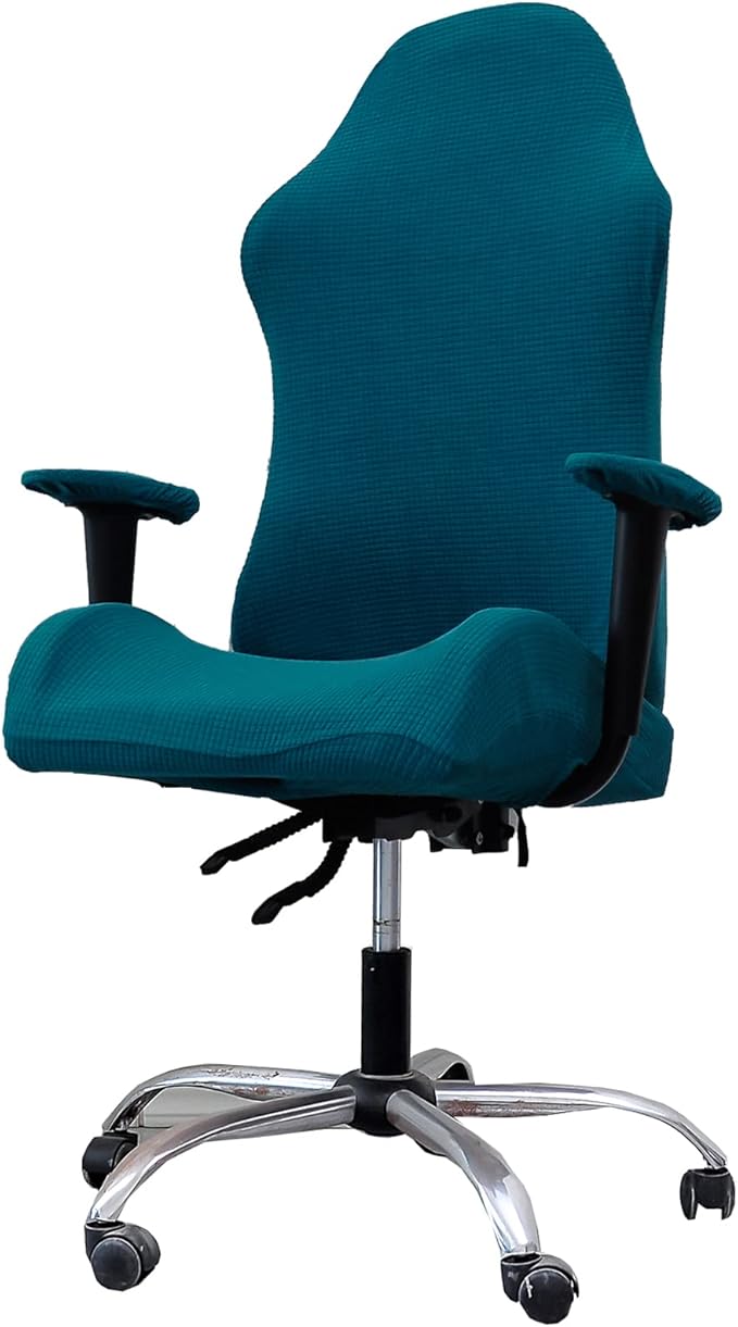 YOPOIY Jacquard Gaming Chair Cover for Adults Video Removable Game Chair Cover Washable Racing Gaming Chair seat Cover Furniture Protector -Water Blue