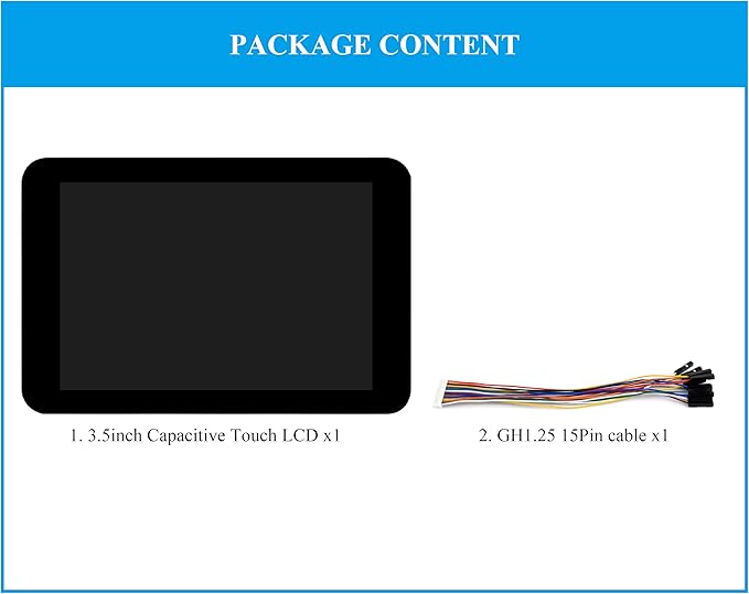 3.5inch Capacitive Touch Screen Compatible with Raspberry Pi 5/4B/3B+/Zero/Zero W/Zero 2W/Pico/Pico W/Pico 2/Pico 2 W/ ESP32 /Ar-duino IPS Display 320x480 Resolution SPI and I2C Control Interfaces