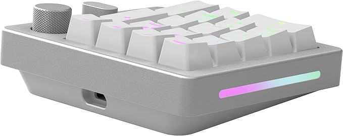 GLORIOUS GMMK Mechanical Numpad- 10 Key USB Programmable Keypad - Hot Swappable Volume Control RGB Backlit Wired &amp Wireless Bluetooth - Laptop &amp Keyboard Accessories- White