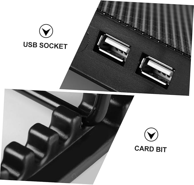 Portable Laptop Cooler with USB Powered Fans Durable Notebook Cooling Mat for Efficient Heat Dissipation Black Color Easy to Install Cooling Stand