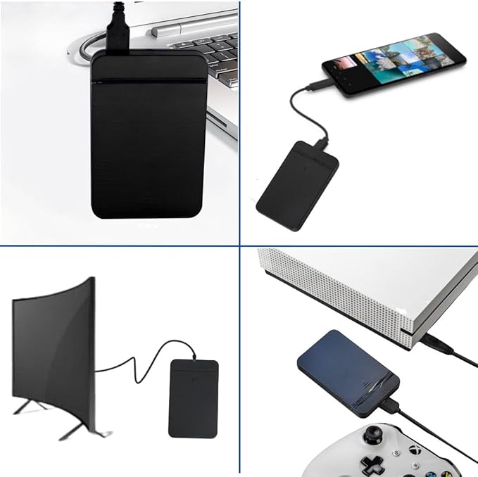 Portable 500GB External Hard Drive - USB 3.0 &amp USB C for PC Mac PS5 (Storage Only) PS4 Phone (Android and iPhone 15/16/17) &amp Xbox - Ultra Fast