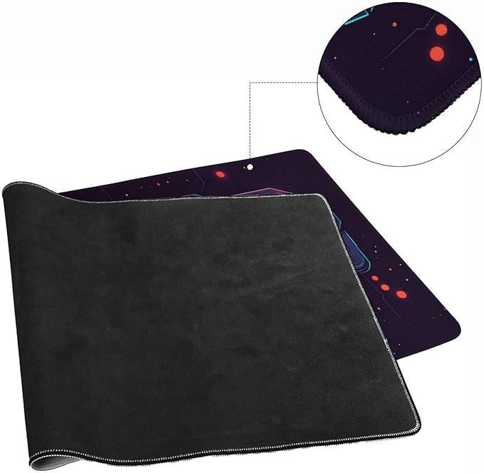Black Handgun Mouse Pad Large Desk Mat Extended Keyboard Mouse Pad with Non-Slip Base and Stitched Edge Mouse Mat Desk Pad 36x16 Mouse Pads for Desk Home Office Gaming