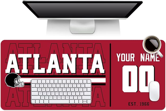 ANTKING Atlanta Mouse Pad Custom Name and Number Desk Pad for Men Women Youth Gifts