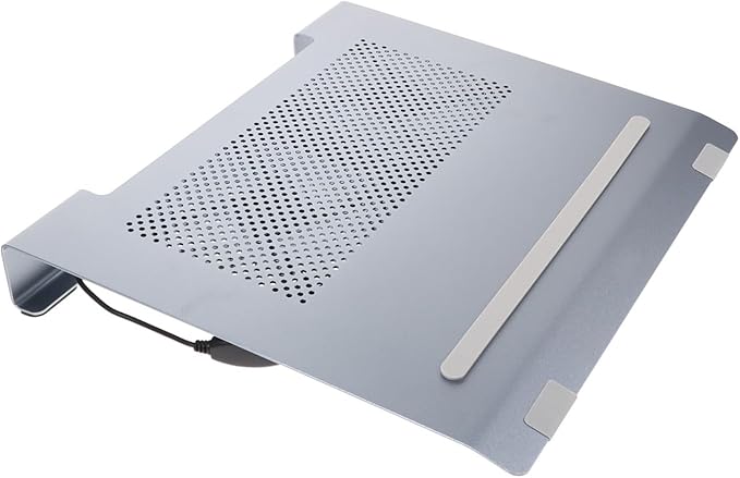 GALPADA Aluminum Alloy Laptop Cooling Pad with LED Fan Notebook Cooler Stand for Gaming and Office Use Gray USB Air Cooler Compatible with 15-17 Inch Laptops
