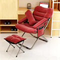 YCKEGEW Lazy Chair IndoorLounge Chair Living RoomFolding Armcharir with Footrests and PillowUpholstered Recliner SleeperReading Gaming Chair (Color : Red)