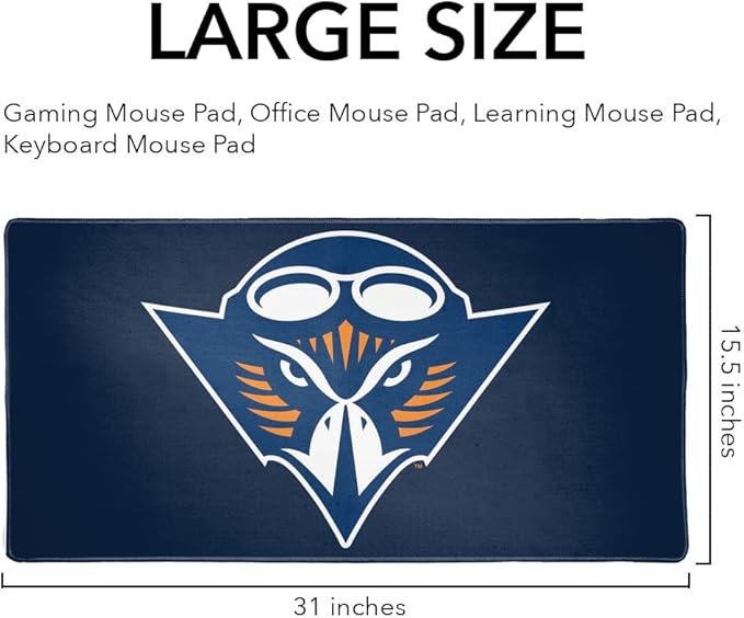 University of Tennessee Martin Primary Logo Large Gaming Mouse Pad Desk Mat with Stitched Edges Non-Slip Base for Gamer Home and Office 31.5 x 15.7