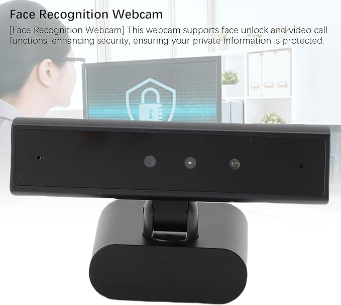 Face Recognition Webcam with Mic 5MP 2560x1440 HD Computer Camera 85 Degree View Angle for Computer 10 11 Face Unlock Video Calls