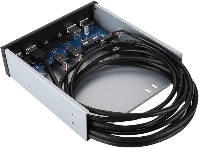 5.25 Inch Front Panel USB Hub with 2 x USB 3.0 Ports &amp 2 x USB 2.0 Ports &amp 1 x HD Audio Port 19 Pin Extension Front Panel Card Reader Support WinXP/2003/VISTA/2008/Windows