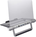 ClearClick 6-in-1 USB-C Portable Docking Station &amp Laptop Stand - 2X USB 3.0 Ports HDMI LAN Ethernet SD Card Reader MicroSD Card Reader USB PD Charging