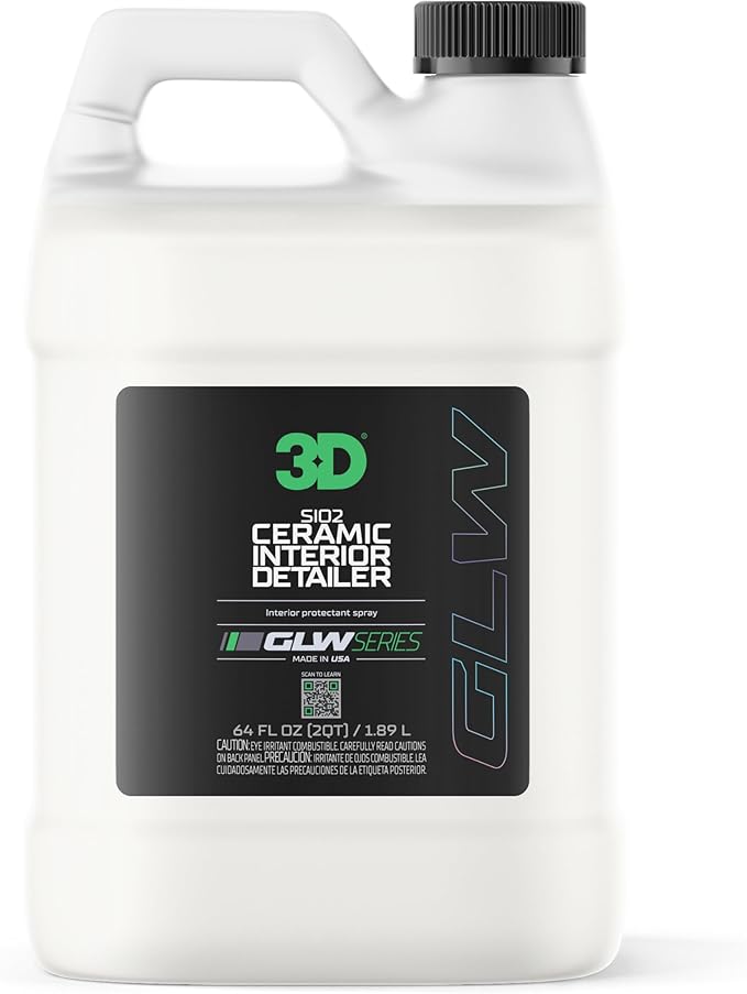 3D SiO2 Interior Detailer GLW Series | Ultimate Deep Cleaning | Ultra Ceramic Protectant |Safe on Leather Vinyl Plastic &amp More | Removes Dust Dirt Grease | DIY Car Detailing | 64 oz