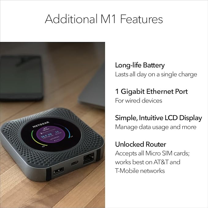 NETGEAR Nighthawk M1 MR1100 GSM/LTE Unlocked (Renewed)