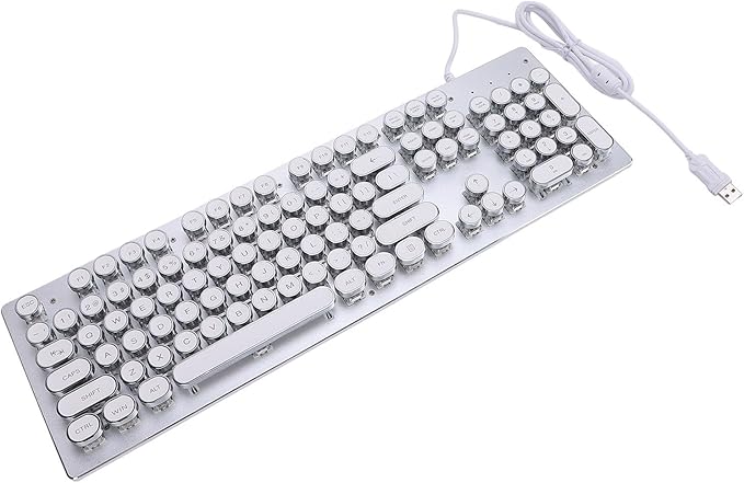 Vikye RGB Backlit Gaming Keyboard 104 Keys Blue Switch Mechanical Keyboard with Multimedia Shortcut Keys Ergonomic Design for 7 8 10 for OS X PC Laptop (White)
