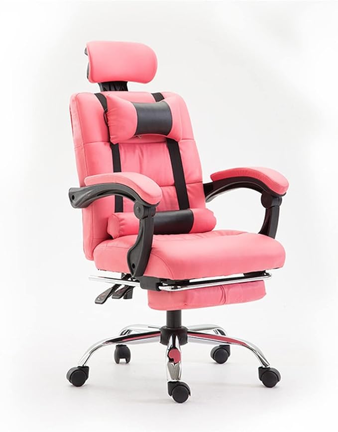 Office Chair Gaming Chair Computer Chair Home Office Reclining Lounge Chair Lift Rotary Chair Footstool Executive Chair Lunch Lounge Chair (Color : Argento Size : Light Grey)