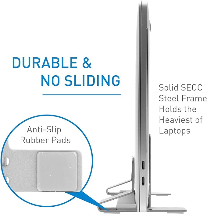 Macally USB C Wired Mouse and an Adjustable Vertical Laptop Stand Universally Designed for Any Laptop