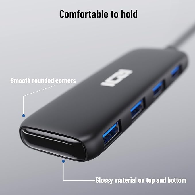 ICZI USB C 3.2 HUB &amp USB 3.0 Hub 4-Port Data USB Hub with 4ft Long Cable USB Splitter Adapter for MacBook Mac mini Surface Pro XPS Laptop PC Flash Drive Mobile HDD