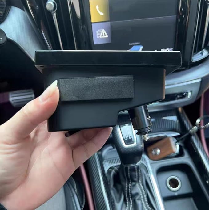 USB Hub for Volvo xc60 xc90 s90 v90 s60 v60 Retractable Hub Docking Station with Fast Charging Cable Multi Portfor Volvo Accessories Docking Station of Center Console (tuozhanwu-C)
