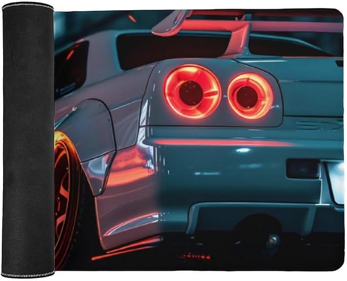 JDM Car R34 Large Gaming Mouse Pad Non-Slip Rubber Base Desk Mat Computer Accessories for Office &amp Gaming Setups 40x90cm