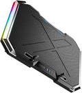Mikikit Cooling Base USB Fans Laptop Stands PC Fan Laptop Ventilated Support LED Cooling Pad PC Cooler Quiet Laptop Cooler Laptop Fan Cooler Laptop Air Cooler LED Alloy Black Q8 USB