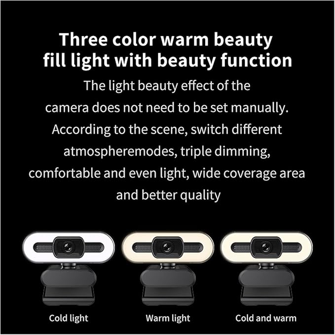 Web Camera 4K Webcam 2K 1080P HD with Microphone Web Cam Conference PC Auto Focus USB Camera Laptop Desktop for Office Gamer Accessories for Gaming Video Calling Recording (Color : 4K AF Monochrome)
