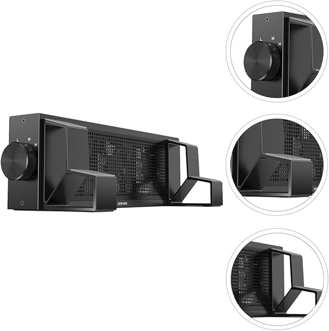 BESPORTBLE Adjustable RGB Laptop Cooler Fan and Heat Dissipation Rack with Three-Speed Settings Elevated Notebook Cooling Pad for Gaming and Home Use