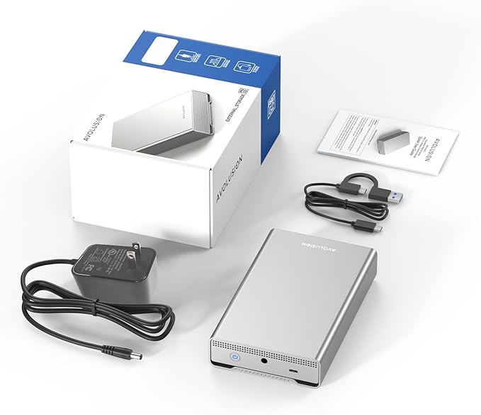Avolusion PRO-G2 14TB USB 3.2 Gen 2 (10Gbps) USB-C External Hard Drive for Windows/MacOS (Silver)