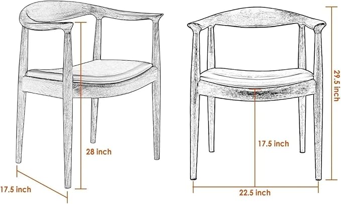 Adjustable Office Computer Chair with Armrest 1pcs Contemporary Style Upholstered Wooden Dining Seat Chair with Armrests(Natural Wood Color)