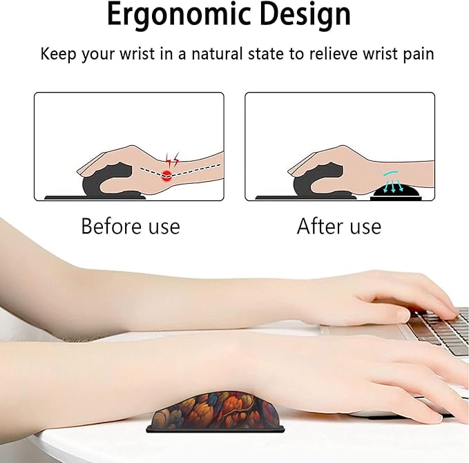 Large Mouse Pad with Mouse Wrist Rest 31.5x11.8 in Extended Mouse Mat Ergonomic Memory Foam Wrist Rest for Work &amp Gaming Writing Pad Colorful Tree of Life and Elephant Office Desk Pad