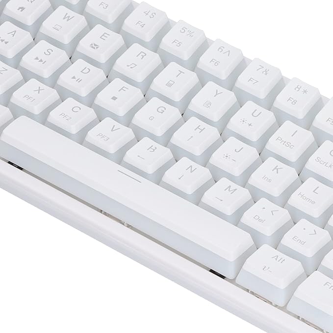Mini Mechanical Gaming Keyboard Backlight Ergonomic Game Keyboard with Long Type C USB Cable Easy to Carry for PC/  Typist Travel(white2)