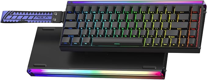 AULA Hero 68 HE Pro - Wired Gaming Keyboard with Hall Effect Magnetic Switch CNC Aluminum Frame 8KHz Polling Rate RGB Box &amp Backlight Side Printed Keycaps 65% 68-key Compact Small Gamer Keybo