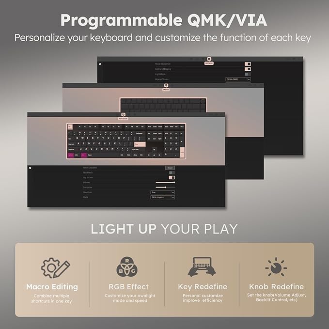 RK ROYAL KLUDGE R87 Pro Wired Mechanical Keyboard with Hot Swappable Knob 75% Creamy Gaming Keyboard 88 Keys TKL Gasket Mounted RGB Backlit with QMK/VIA MDA Profile Linear Creamy Switch Black