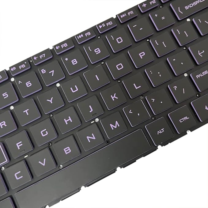 Purple Keyboard Backlight Backlit Replacement for HP Pavilion Gaming 15-DK 15-EC 15-CX NSK-XN2BC PK1328B1B0900101
