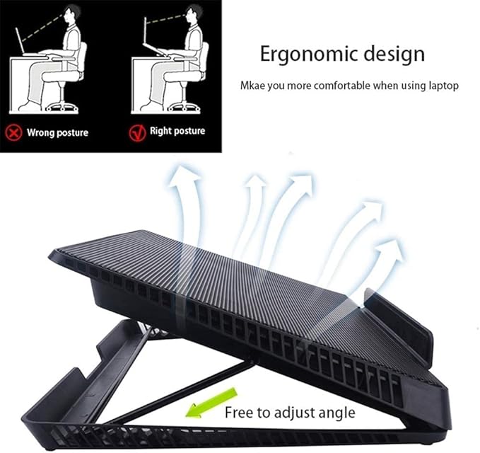 Laptop Cooling Pad Laptop Cooler with 6 Quiet Fans for 15.6 Inch Laptop Cooling Fan Stand Portable Slim USB Powered Gaming Laptop Cooling Pad